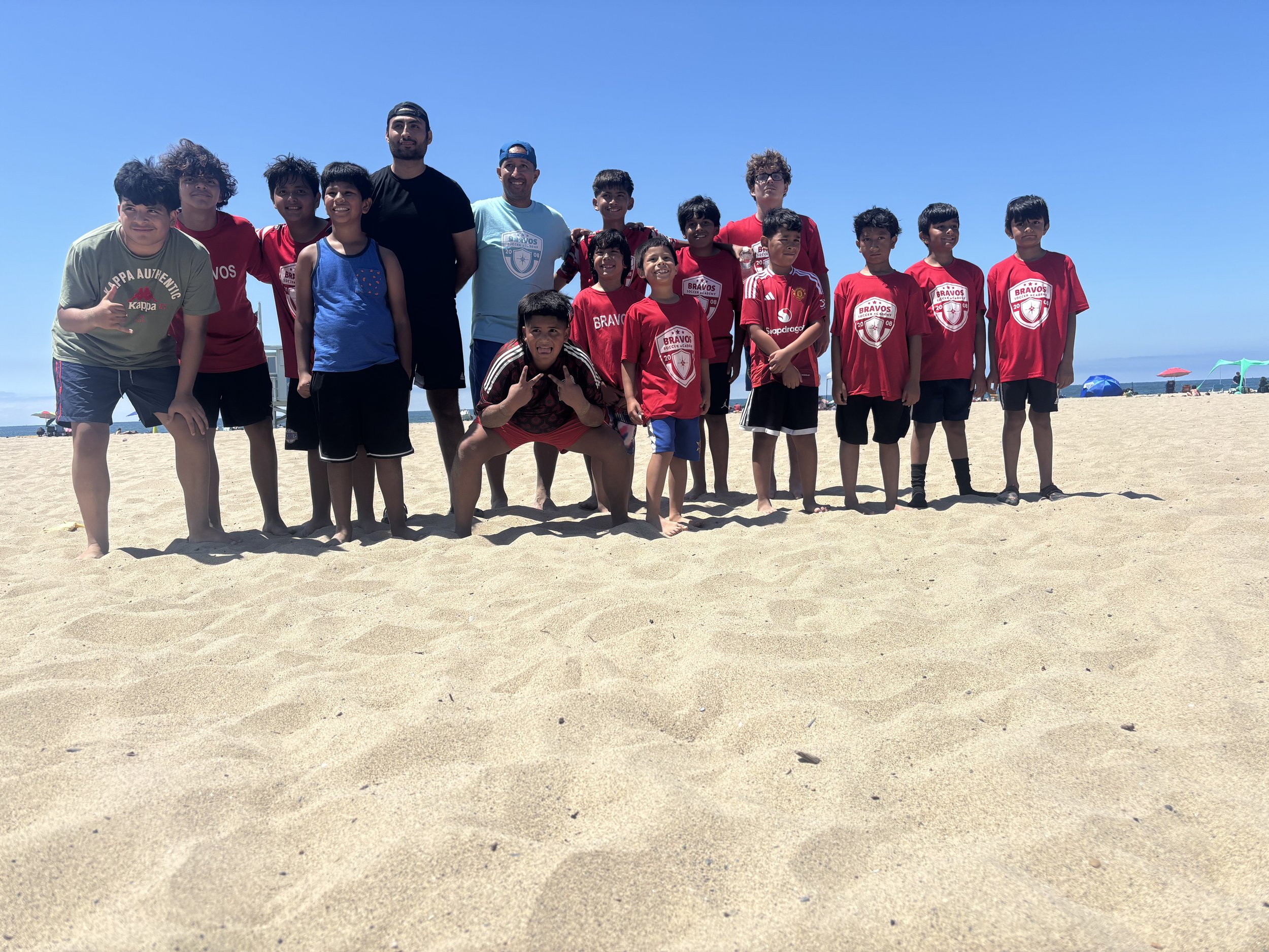 Bravos team at the beach